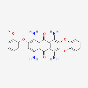 molecular formula C28H24N4O6 B13143737 1,4,5,8-Tetraamino-2,7-bis(2-methoxyphenoxy)anthracene-9,10-dione CAS No. 88600-79-7