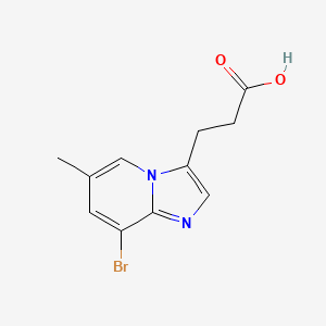 molecular formula C11H11BrN2O2 B13143813 3-(8-Bromo-6-methylimidazo[1,2-a]pyridin-3-yl)propanoicacid 