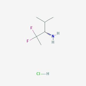 molecular formula C6H14ClF2N B13143866 (S)-2,2-Difluoro-4-methylpentan-3-amine hcl 