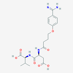 molecular formula C20H28N4O7 B131439 ((4-(4-胍基苯氧基)丁酰基)天冬酰基)缬氨酸 CAS No. 147865-49-4