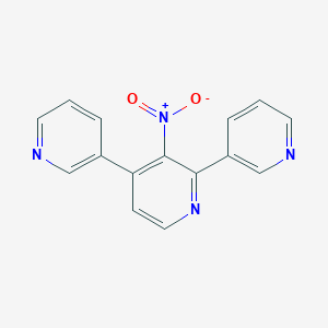 molecular formula C15H10N4O2 B13143910 3-Nitro-2,4-dipyridin-3-ylpyridine 
