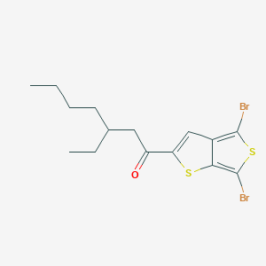 molecular formula C15H18Br2OS2 B13143916 1-(4,6-Dibromothieno[3,4-b]thiophen-2-yl)-3-ethylheptan-1-one 