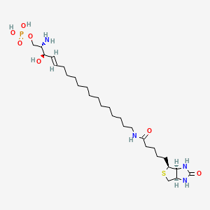 molecular formula C28H53N4O7PS B13143933 [(E,2S,3R)-18-[5-[(3aS,4S,6aR)-2-oxo-1,3,3a,4,6,6a-hexahydrothieno[3,4-d]imidazol-4-yl]pentanoylamino]-2-amino-3-hydroxyoctadec-4-enyl] dihydrogen phosphate 