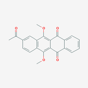 molecular formula C22H16O5 B13143953 8-Acetyl-6,11-dimethoxytetracene-5,12-dione CAS No. 85886-09-5