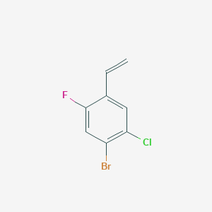 molecular formula C8H5BrClF B13143970 1-Bromo-2-chloro-5-fluoro-4-vinylbenzene 