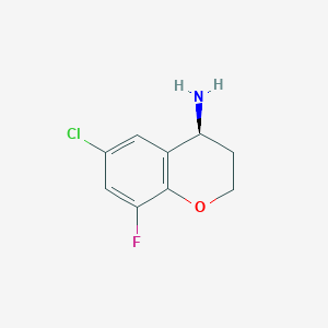 molecular formula C9H9ClFNO B13144079 (S)-6-Chloro-8-fluorochroman-4-amine 