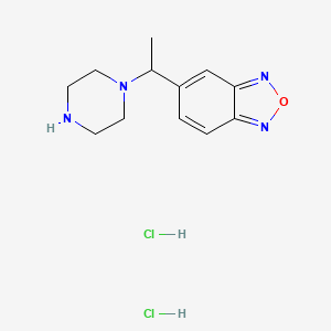 molecular formula C12H18Cl2N4O B13144081 5-(1-Piperazin-1-ylethyl)-2,1,3-benzoxadiazole;dihydrochloride 