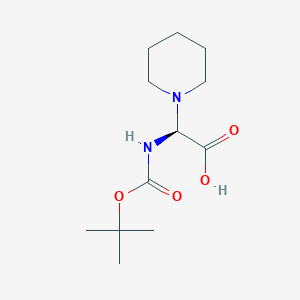 molecular formula C12H22N2O4 B13144085 Boc-3-(1-piperidinyl)-L-Ala-OH 