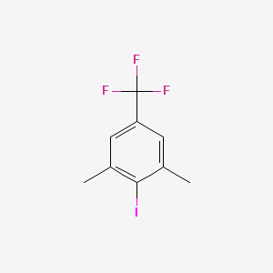 molecular formula C9H8F3I B13144200 2-Iodo-1,3-dimethyl-5-(trifluoromethyl)benzene 