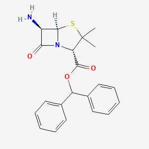 molecular formula C21H22N2O3S B13144280 benzhydryl (2S,5R,6R)-6-amino-3,3-dimethyl-7-oxo-4-thia-1-azabicyclo[3.2.0]heptane-2-carboxylate 