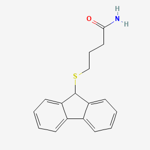 molecular formula C17H17NOS B13144296 Butanamide, 4-(9H-fluoren-9-ylthio)- CAS No. 374722-01-7