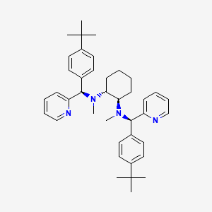 molecular formula C40H52N4 B13144320 (1R,2R)-N1,N2-Bis((R)-(4-(tert-butyl)phenyl)(pyridin-2-yl)methyl)-N1,N2-dimethylcyclohexane-1,2-diamine 