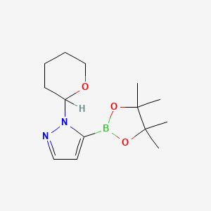 molecular formula C14H23BN2O3 B1314437 1-(Tetrahydro-2H-pyran-2-yl)-5-(4,4,5,5-tetramethyl-1,3,2-dioxaborolan-2-yl)-1H-pyrazole CAS No. 903550-26-5