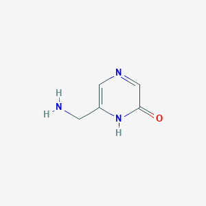 molecular formula C5H7N3O B13144383 6-(Aminomethyl)pyrazin-2(1H)-one 