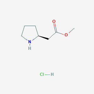molecular formula C7H14ClNO2 B1314439 (S)-Methyl 2-(pyrrolidin-2-yl)acetate hydrochloride CAS No. 259868-83-2