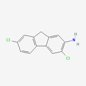 molecular formula C13H9Cl2N B13144395 3,7-dichloro-9H-fluoren-2-amine CAS No. 885-47-2