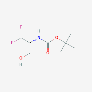 molecular formula C8H15F2NO3 B13144419 (R)-tert-Butyl (1,1-difluoro-3-hydroxypropan-2-yl)carbamate 