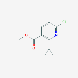 molecular formula C10H10ClNO2 B13144429 Methyl 6-chloro-2-cyclopropylnicotinate 