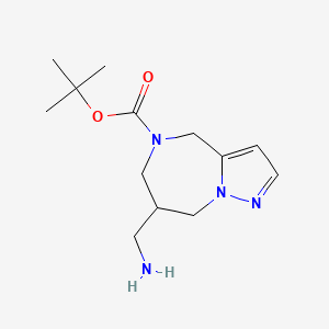 molecular formula C13H22N4O2 B13144457 Tert-butyl 7-(aminomethyl)-4,6,7,8-tetrahydropyrazolo[1,5-a][1,4]diazepine-5-carboxylate 