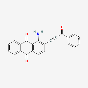 molecular formula C23H13NO3 B13144470 9,10-Anthracenedione, 1-amino-2-(3-oxo-3-phenyl-1-propynyl)- CAS No. 129995-13-7
