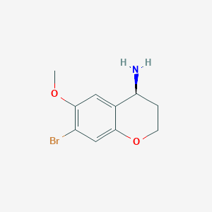 molecular formula C10H12BrNO2 B13144481 (S)-7-Bromo-6-methoxychroman-4-amine 