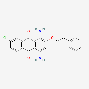 molecular formula C22H17ClN2O3 B13144498 1,4-Diamino-7-chloro-2-(2-phenylethoxy)anthracene-9,10-dione CAS No. 88605-49-6