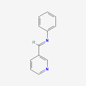 molecular formula C12H10N2 B13144513 Benzenamine, N-(3-pyridinylmethylene)- 