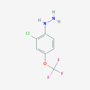 molecular formula C7H6ClF3N2O B13144520 1-(2-Chloro-4-(trifluoromethoxy)phenyl)hydrazine 