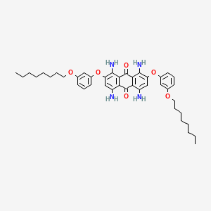 molecular formula C42H52N4O6 B13144526 1,4,5,8-Tetraamino-2,7-bis(3-(octyloxy)phenoxy)anthracene-9,10-dione CAS No. 88600-97-9