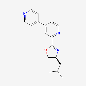 molecular formula C17H19N3O B13144536 (S)-2-([4,4'-Bipyridin]-2-yl)-4-isobutyl-4,5-dihydrooxazole 