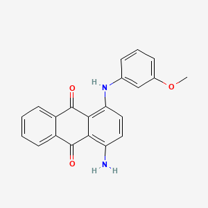 molecular formula C21H16N2O3 B13144556 1-Amino-4-((3-methoxyphenyl)amino)anthraquinone CAS No. 27341-33-9