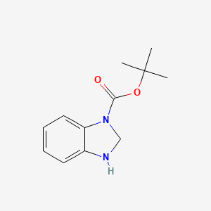 molecular formula C12H16N2O2 B13144576 tert-Butyl 2,3-dihydro-1H-benzo[d]imidazole-1-carboxylate 