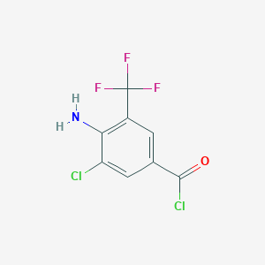 molecular formula C8H4Cl2F3NO B1314460 4-Amino-3-chloro-5-(trifluoromethyl)benzoyl chloride CAS No. 63498-15-7
