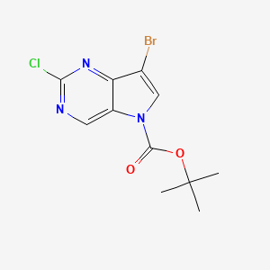 molecular formula C11H11BrClN3O2 B13144617 tert-Butyl 7-bromo-2-chloro-5H-pyrrolo[3,2-d]pyrimidine-5-carboxylate 