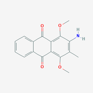 molecular formula C17H15NO4 B13144625 9,10-Anthracenedione, 2-amino-1,4-dimethoxy-3-methyl- CAS No. 499106-08-0