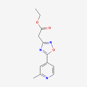 molecular formula C12H13N3O3 B13144667 Ethyl 2-(5-(2-methylpyridin-4-yl)-1,2,4-oxadiazol-3-yl)acetate 