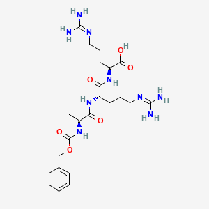 molecular formula C23H37N9O6 B13144672 Benzyl((S)-1-(((S)-5-guanidino-1-(((S)-5-guanidino-1-((4-methoxynaphthalen-2-yl)amino)-1-oxopentan-2-yl)amino)-1-oxopentan-2-yl)amino)-1-oxopropan-2-yl)carbamate 