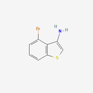 molecular formula C8H6BrNS B13144690 4-Bromobenzo[b]thiophen-3-amine 