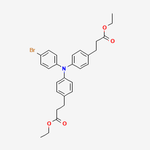 molecular formula C28H30BrNO4 B13144699 Diethyl 3,3'(((4-bromophenyl)azanediyl)bis(4,1-phenylene))dipropanoate 