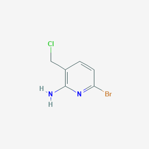 molecular formula C6H6BrClN2 B13144706 6-Bromo-3-(chloromethyl)pyridin-2-amine 
