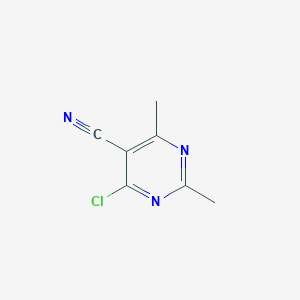 molecular formula C7H6ClN3 B13144722 4-Chloro-2,6-dimethylpyrimidine-5-carbonitrile CAS No. 1196151-17-3