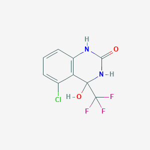 molecular formula C9H6ClF3N2O2 B13144732 5-Chloro-4-hydroxy-4-(trifluoromethyl)-3,4-dihydroquinazolin-2(1H)-one 