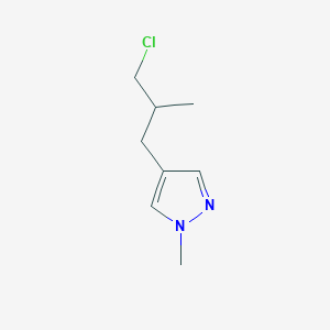 molecular formula C8H13ClN2 B13144760 4-(3-Chloro-2-methylpropyl)-1-methyl-1H-pyrazole 