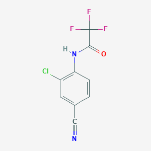 molecular formula C9H4ClF3N2O B13144761 N-(2-Chloro-4-cyanophenyl)-2,2,2-trifluoroacetamide 