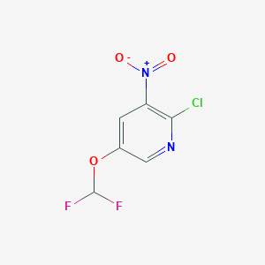 molecular formula C6H3ClF2N2O3 B13144775 2-Chloro-5-(difluoromethoxy)-3-nitropyridine 