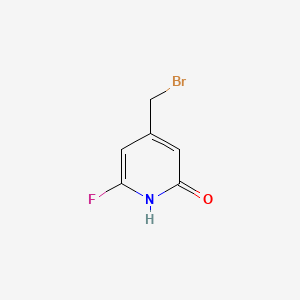 molecular formula C6H5BrFNO B13144779 4-Bromomethyl-2-fluoro-6-hydroxypyridine 