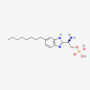molecular formula C17H28N3O4P B13144793 (R)-2-Amino-2-(6-octyl-1H-benzo[d]imidazol-2-yl)ethyl dihydrogen phosphate 