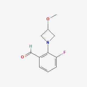 molecular formula C11H12FNO2 B13144797 3-Fluoro-2-(3-methoxyazetidin-1-yl)benzaldehyde 