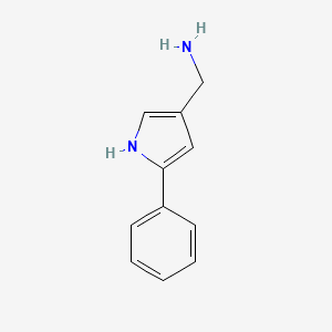 molecular formula C11H12N2 B13144814 (5-Phenyl-1H-pyrrol-3-yl)methanamine 