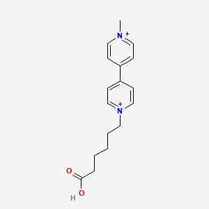 molecular formula C17H22N2O2+2 B13144818 4,4'-Bipyridinium,1-(5-carboxypentyl)-1'-methyl- 